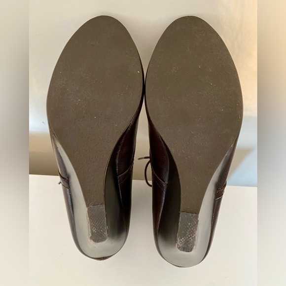 Brown Wedge Lace-up Winter Boots - Picture 5 of 5